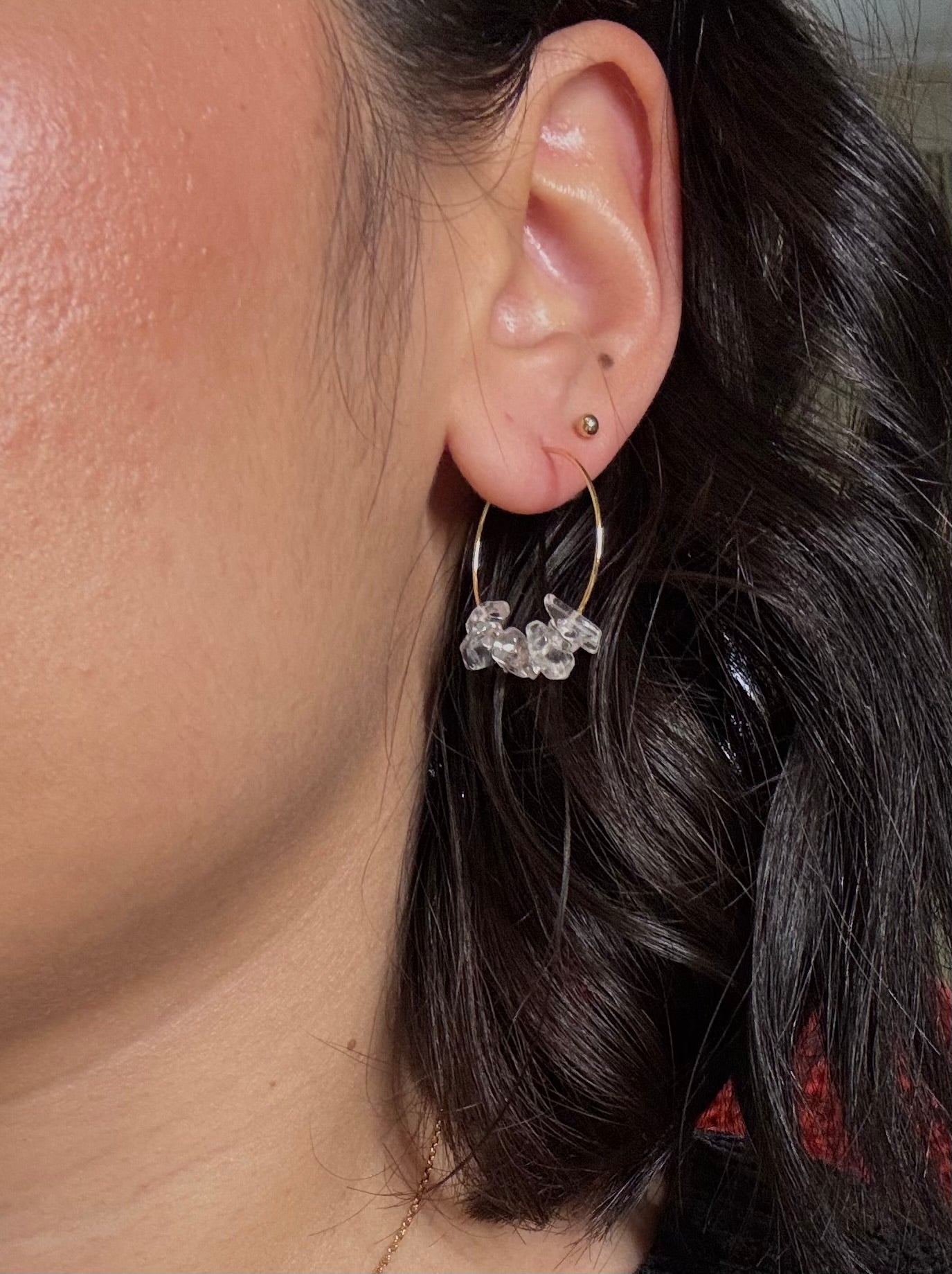 Small Gemstone Hoops