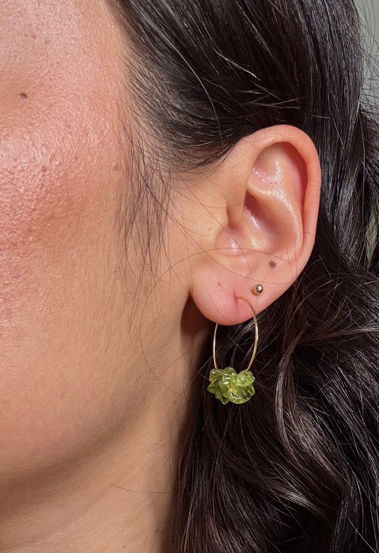 Small Gemstone Hoops