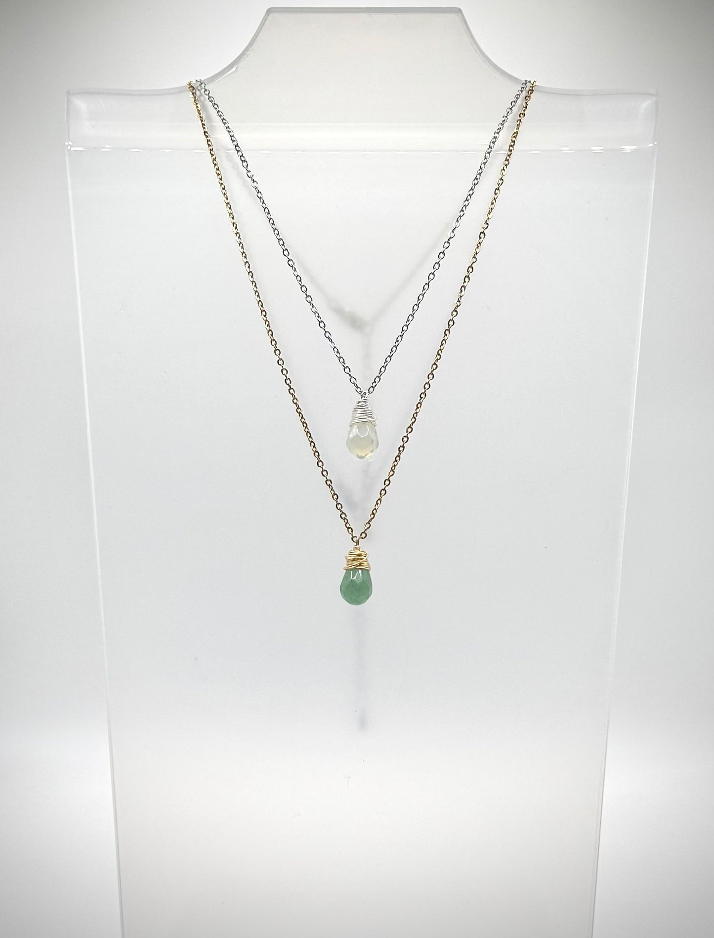 Wire Wrapped Tear Drop Necklace