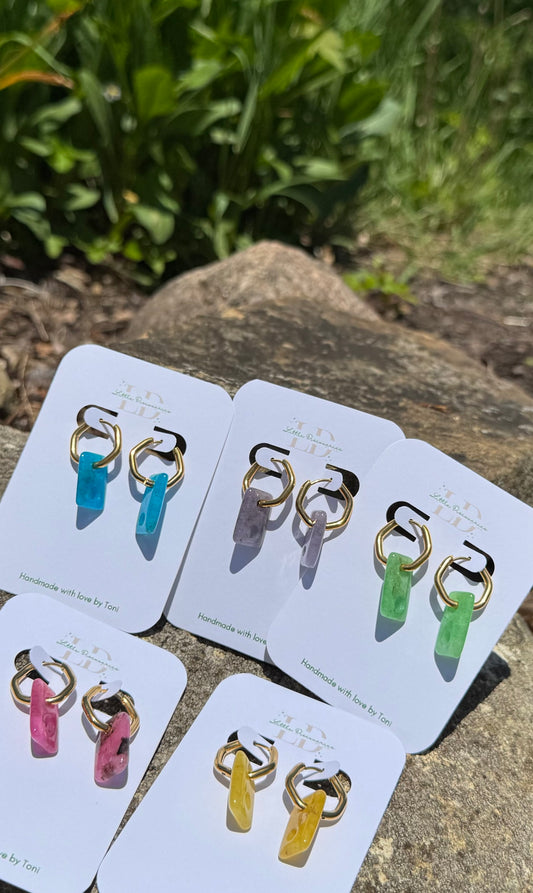 Geometric Malaysian Jade Hoops