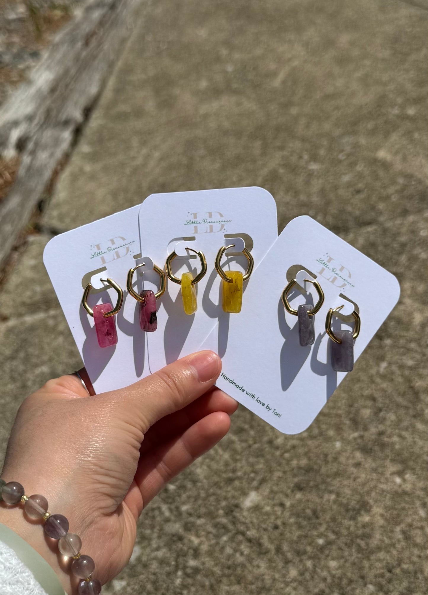 Geometric Malaysian Jade Hoops