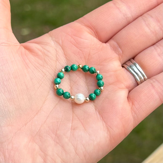 Malachite with Pearl