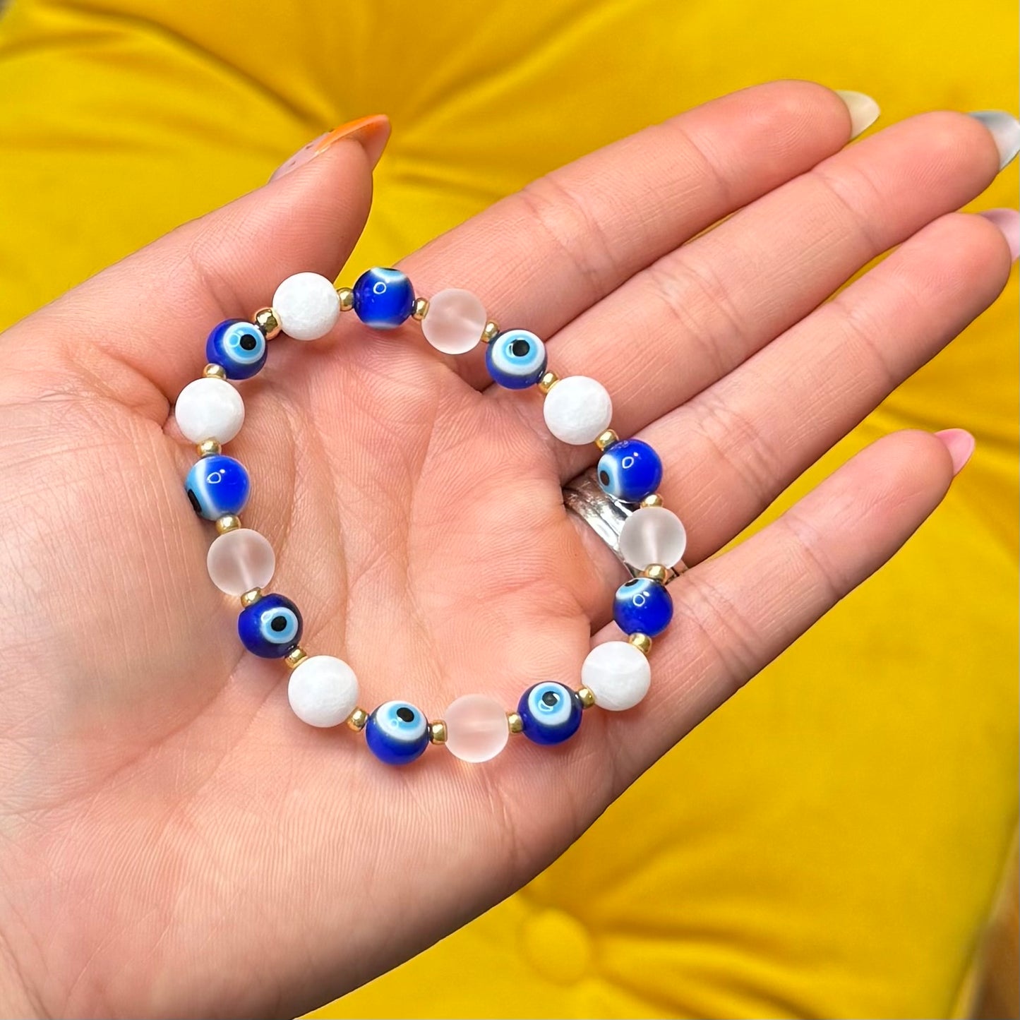 White Evil Eye Bracelet