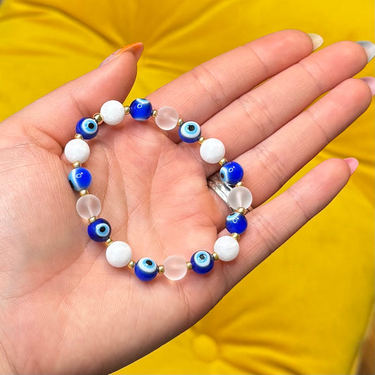 White Evil Eye Bracelet