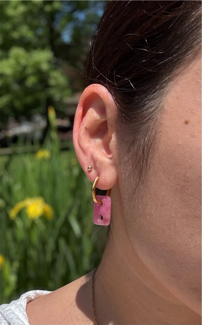 Geometric Malaysian Jade Hoops
