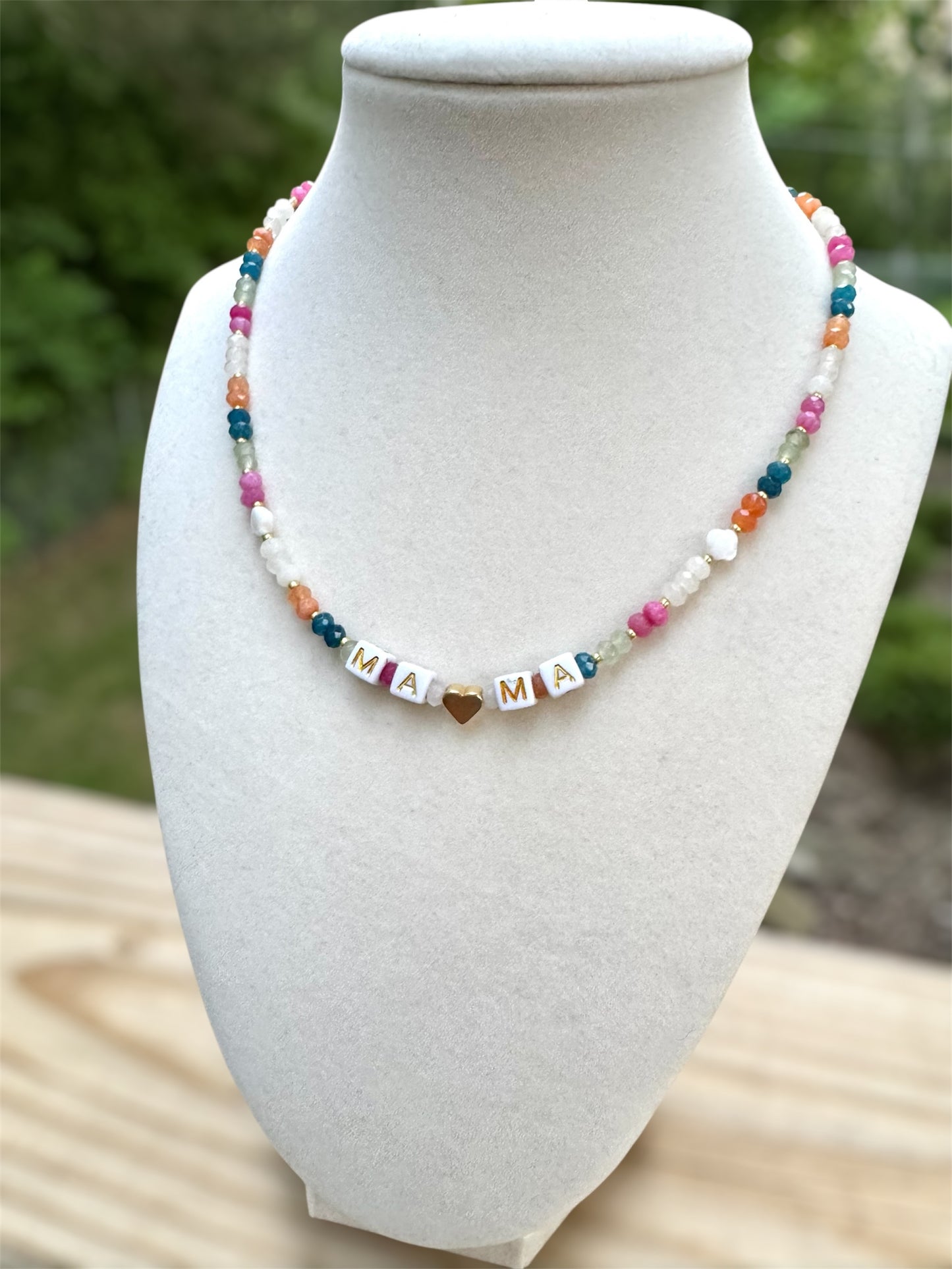 Beaded MAMA Necklace