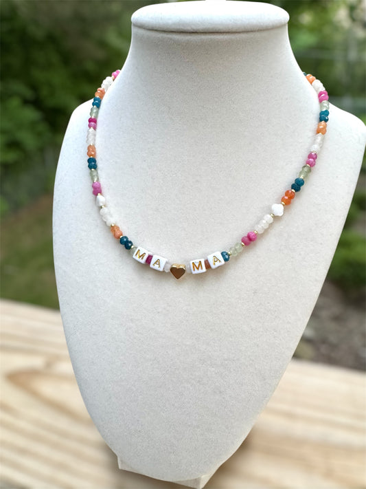 Beaded MAMA Necklace